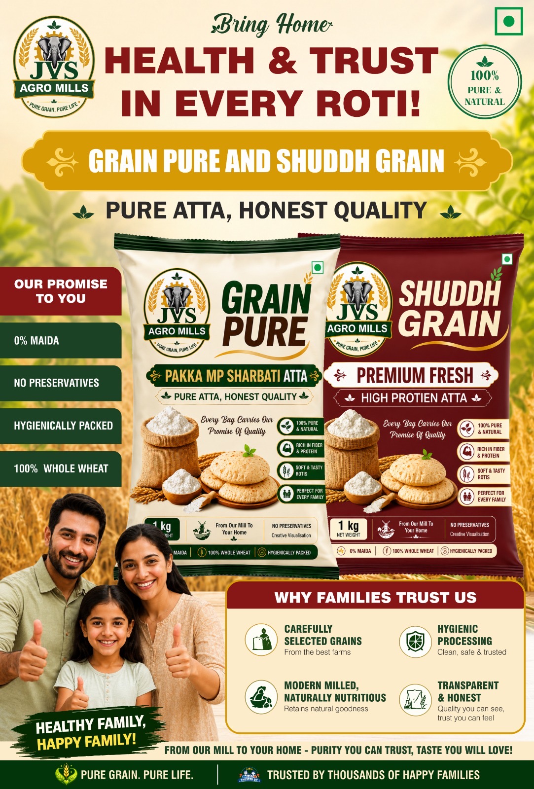 Grain Pure Chakki Fresh Atta Packaging